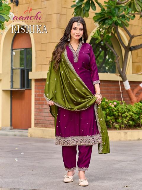 Aanchi rishika 3pcs ladies kurtis wholesale ludhiyana